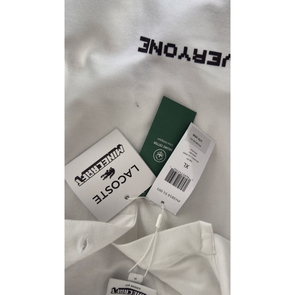 Men's Lacoste Minecraft White XL Polo Shirt - Picture 6 of 8
